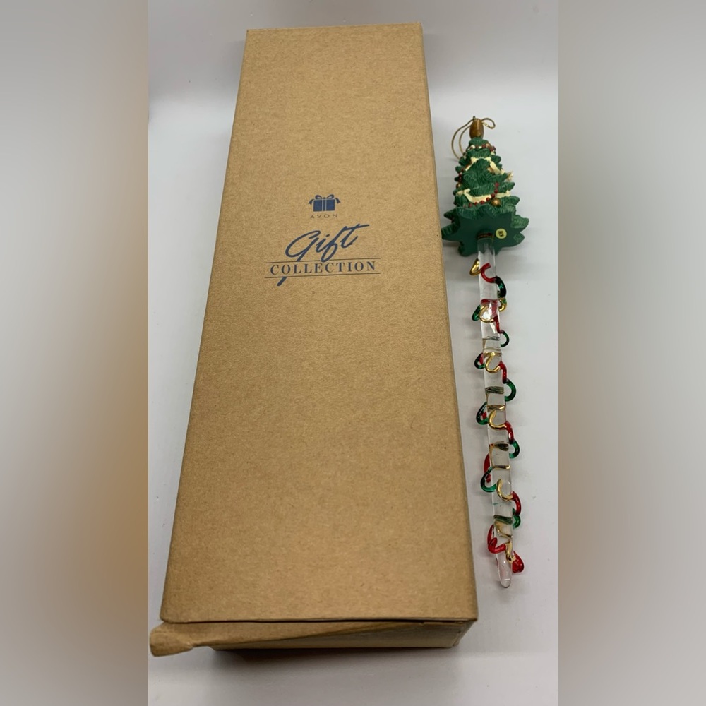 Vintage 1997 AVON Sparkling Icicle Ornament Tree Original Box